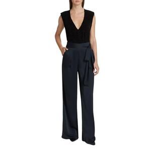 Ramy Brook Black Regina Flocked Embroidered Bodysuit Size Medium NWOT $275 MSRP
